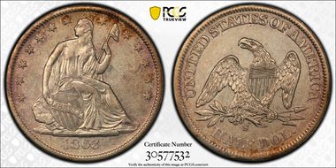 1863-S 50C WB-3 Small Partially Broken S AU53