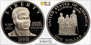 1998-S $1 Crispus Attucks PR70DCAM