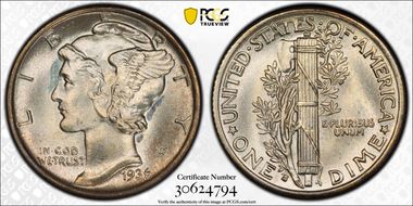 1936-S 10C FS-110 MS66+ FB