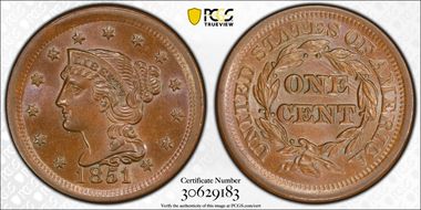 1851 1C Newcomb 19 MS65BN