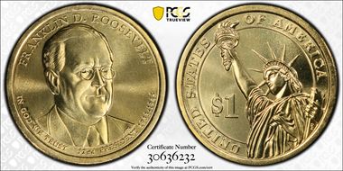 2014-D $1 Franklin D. Roosevelt Position A MS67