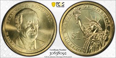 2014-P $1 Franklin D. Roosevelt Position A MS67