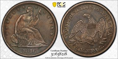 1846 50C WB-8 Med Date AU50