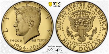 2014-W 50C Gold 50th Anniversary First Strike PR70DCAM