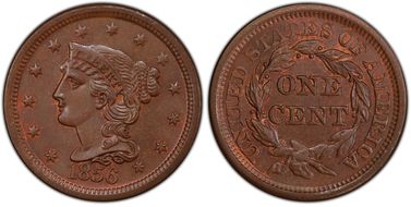 1856 1C N-3 MS65BN
