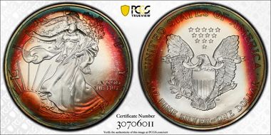 1998 $1 Silver Eagle MS67