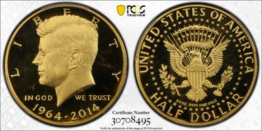 2014-W 50C 50th Anniversary  Camelot PR70DCAM