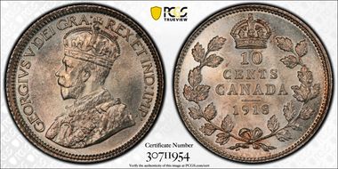 1918 10C MS64