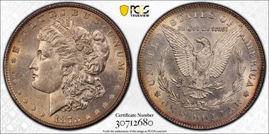 1878 7TF $1 Reverse of 1878 AU58