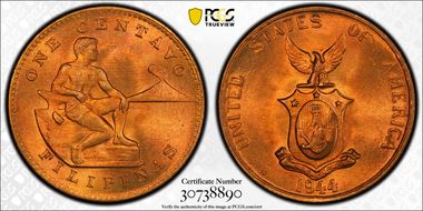 1944-S 1C KM-179 MS66+ RD