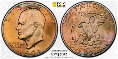 1971-S $1 Silver MS66