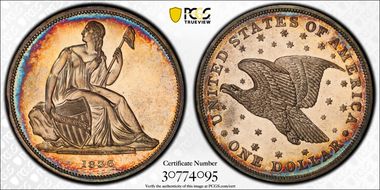 1836 $1 J-60 Restrike, Alignment III PR64+