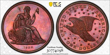 1836 $1 J-62 Res PR65RB