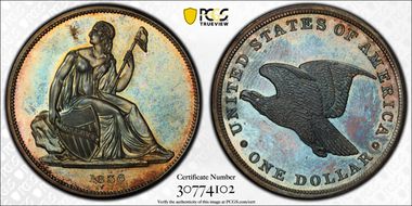 1836 $1 J-65 Restrike PR65