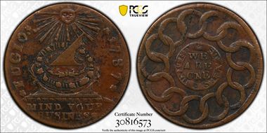 1787 Fugio 1C United States, Newman 5-HH AU50BN