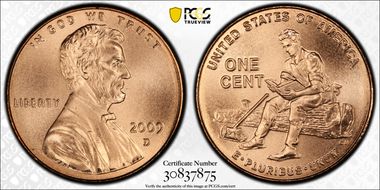 2009-D 1C Lincoln-Formative Years Satin Finish SP69RD