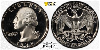 1973-S 25C PR70DCAM