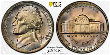 1942-P 5C Silver MS67