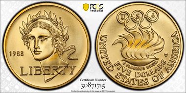 1988-W $5 Olympic MS70