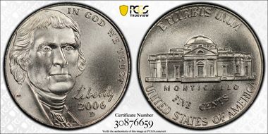 2006-D 5C Monticello Satin Finish SP68FS