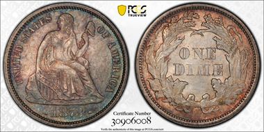 1873 10C Arrows MS65