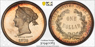 1876 $1 J-1459 PR65CAM