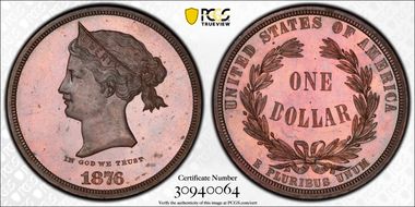 1876 $1 J-1460 PR65RB