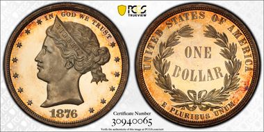 1876 $1 J-1462 PR65+ CAM