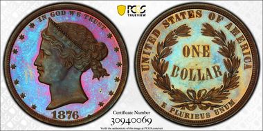 1876 $1 J-1465 PR66RB