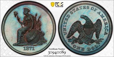 1871 $1 J-1132 PR66BN