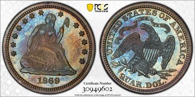 1869 25C MS66