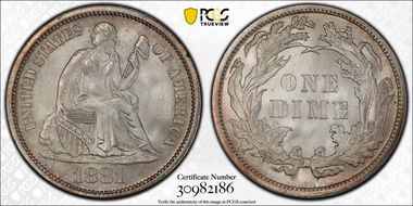 1881 10C MS67+