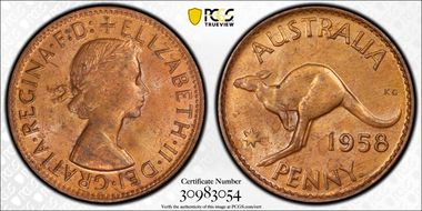 1958 Y. (p) 1D MS64RB
