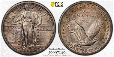 1917 25C Type 1 AU58FH