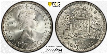 1961(m) Florin MS66