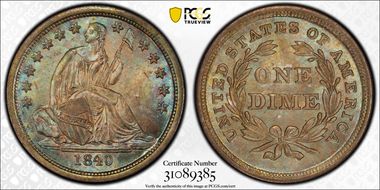 1840 10C No Drapery MS67