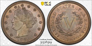 1883 5C No Cents RPD FS-1301 AU58