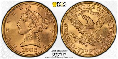 1906-S $5 MS66