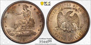1877-S T$1 AU58
