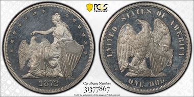 1872 $1 J-1207 PR65+ CAM