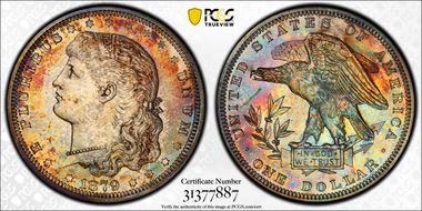 1879 $1 J-1608, Schoolgirl PR65+