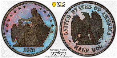 1872 50C J-1201 PR67+ BN