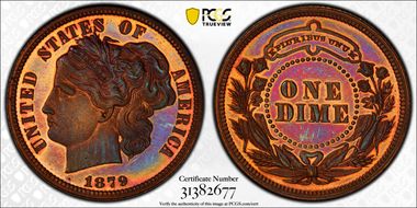 1879 10C J-1585 PR66+ RB