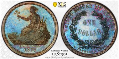 1876 $1 J-1468 PR67RB