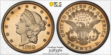 1869 $20 J-786 PR65CAM