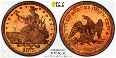 1875 T$1 J-1421 PR66RD