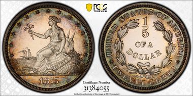 1875 20C J-1396 PR66CAM