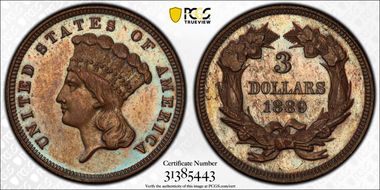 1889 $3 J-1756a PR64+ BN