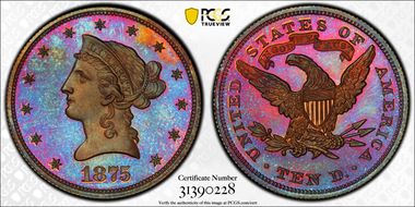 1875 $10 J-1446 PR66+ RB
