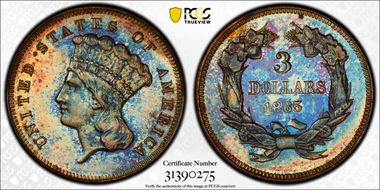 1865 $3 J-441 PR64+ RB